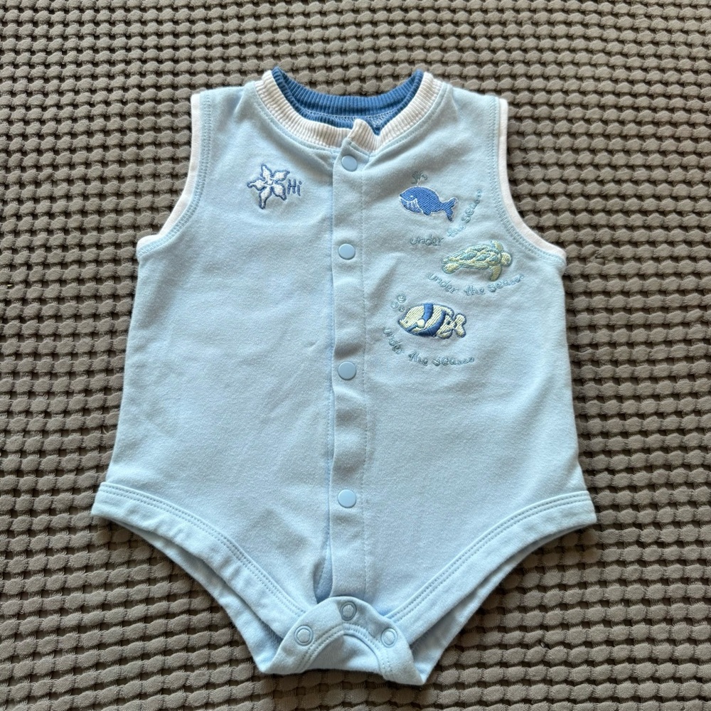 Y2K beach theme romper 6-9m
